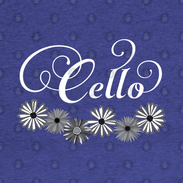 Cello Asters White Text by Barthol Graphics